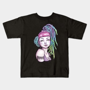 Watercolor rasta girl Kids T-Shirt